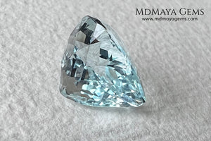 Amazing greenish blue aquamarine. Nice looking gem. Pear cut. 3.26 ct. Beautiful gem with a very good proportions, excellent cut and bright color.