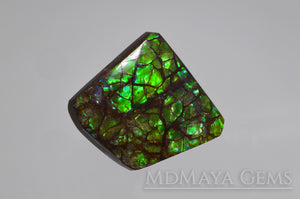 Iridescent Green Ammolite Gemstone 28.24 ct freeform Cabochon 