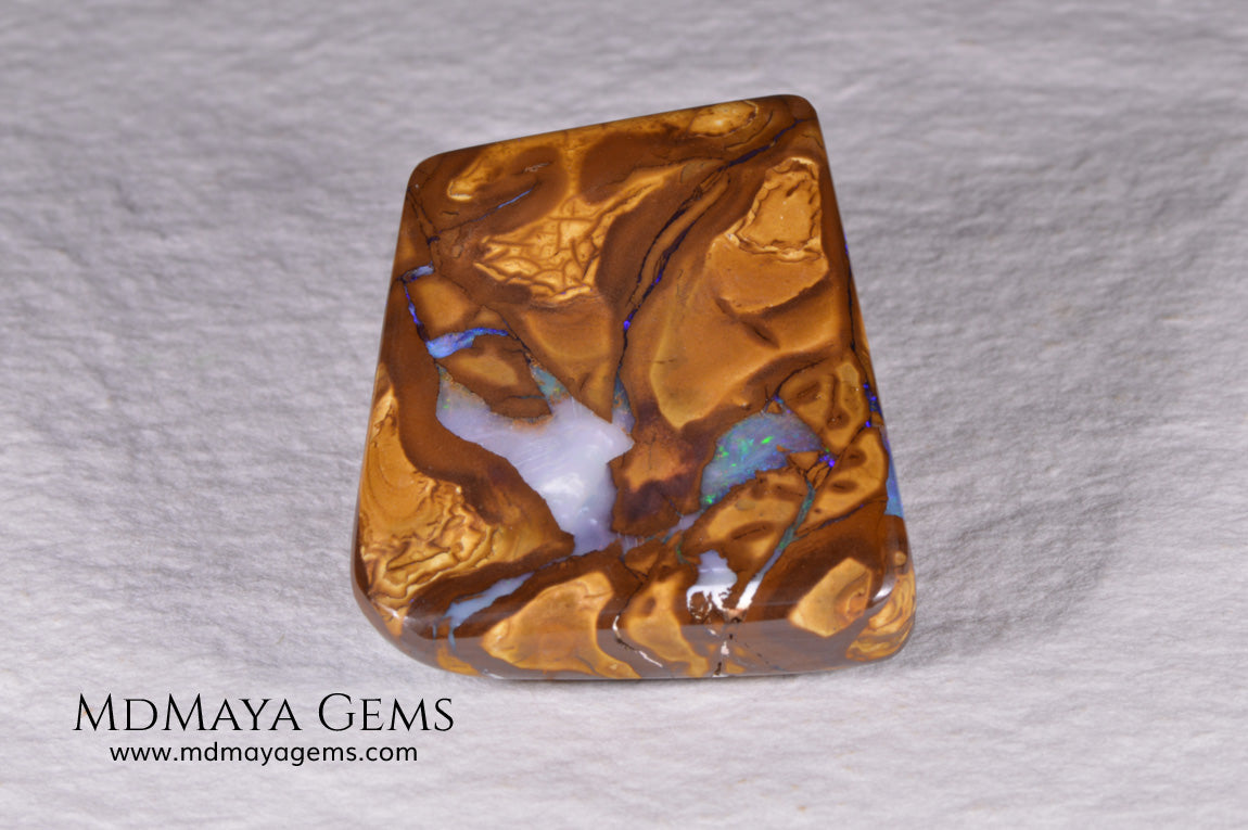 Boulder Opal 64.68 ct. Australian gemstone.