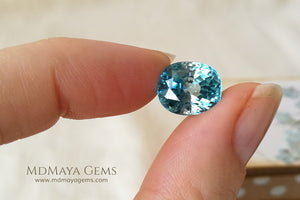 Natural Cambodian Blue Zircon Oval Cut 9.50 ct