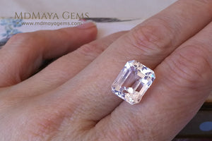 Light Pink Kunzite Gemstone Emerald Cut 8.35 ct