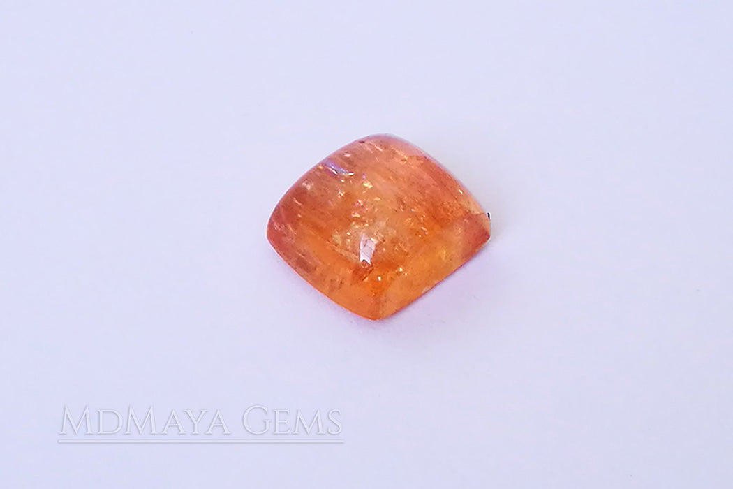 Natural Orange Imperial Topaz Gemstone Square Cabochon. 4.61 carat perfect for jewelry