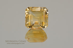 Flawless Golden Yellow Citrine Square Cut 6.80 ct