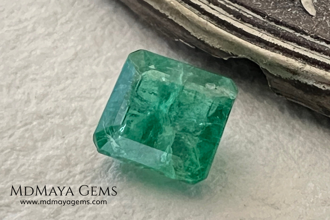 0.75 ct Natural Zambian Emerald – Certified Vivid Green Octagon