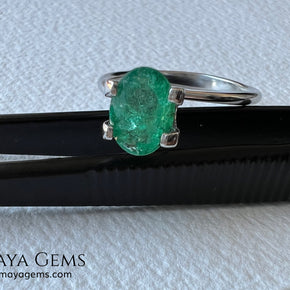 1.10 ct Natural Zambian Emerald – Vivid Green Oval