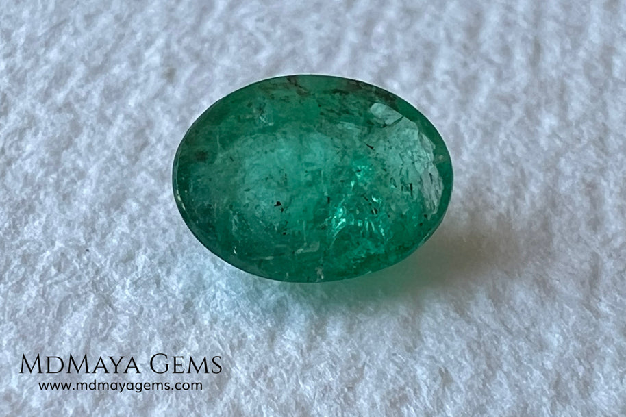 1.10 ct Natural Zambian Emerald – Vivid Green Oval