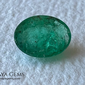 1.10 ct Natural Zambian Emerald – Vivid Green Oval