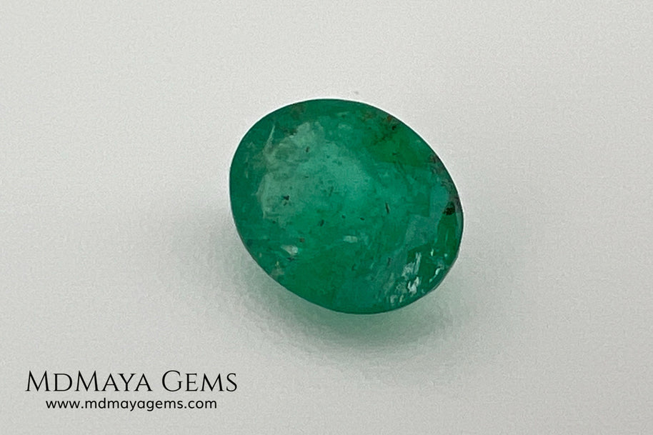 1.10 ct Natural Zambian Emerald – Vivid Green Oval