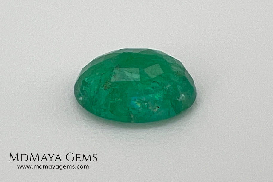 1.10 ct Natural Zambian Emerald – Vivid Green Oval