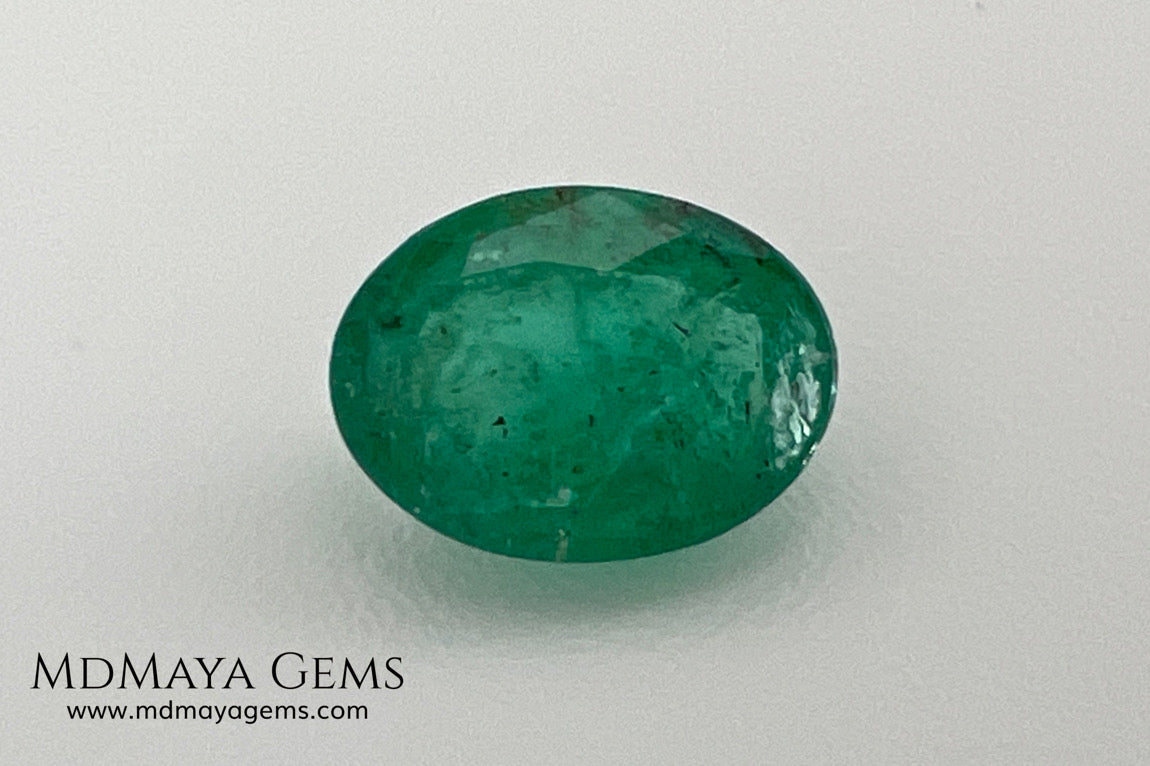 1.10 ct Natural Zambian Emerald – Vivid Green Oval