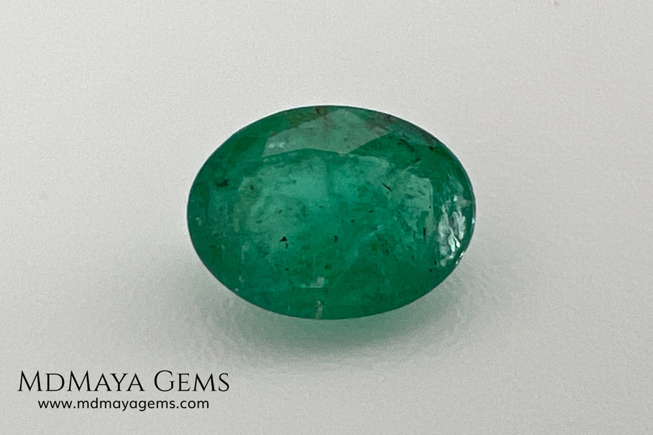 1.10 ct Natural Zambian Emerald – Vivid Green Oval