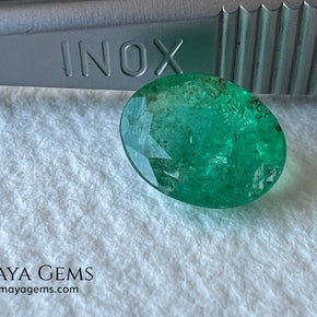 1.10 ct Natural Zambian Emerald – Vivid Green Oval