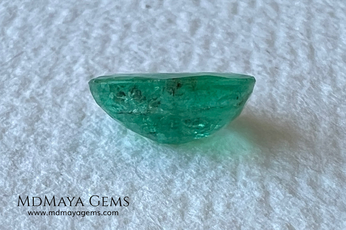 1.10 ct Natural Zambian Emerald – Vivid Green Oval