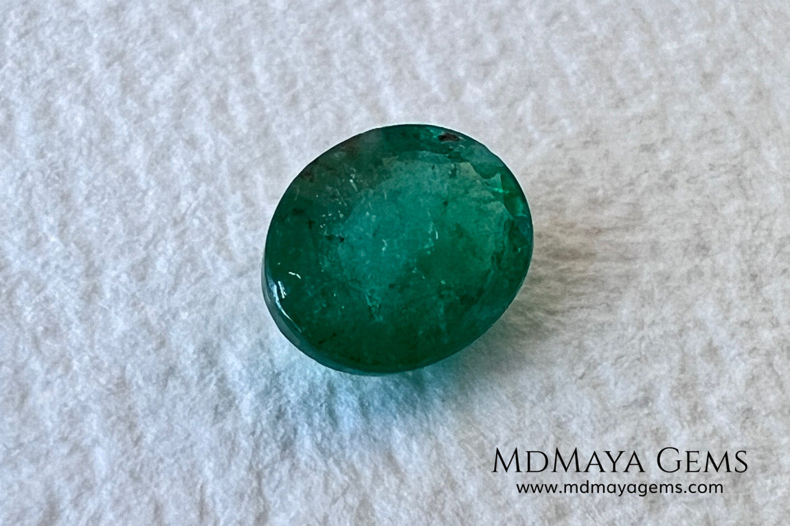 1.30 ct Natural Zambian Emerald – Vivid Green Oval