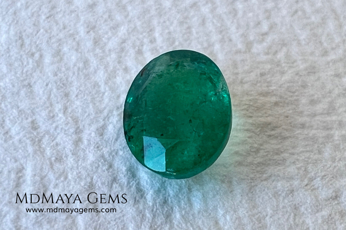 1.30 ct Natural Zambian Emerald – Vivid Green Oval