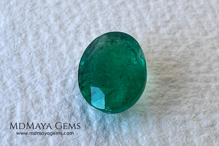 1.30 ct Natural Zambian Emerald – Vivid Green Oval