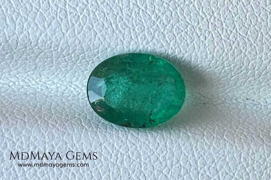 1.30 ct Natural Zambian Emerald – Vivid Green Oval