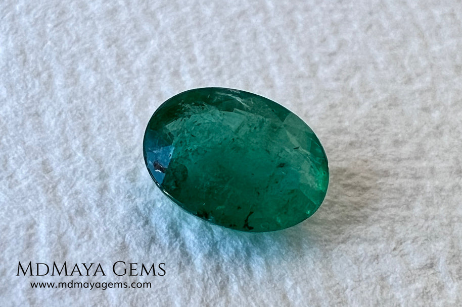 1.30 ct Natural Zambian Emerald – Vivid Green Oval
