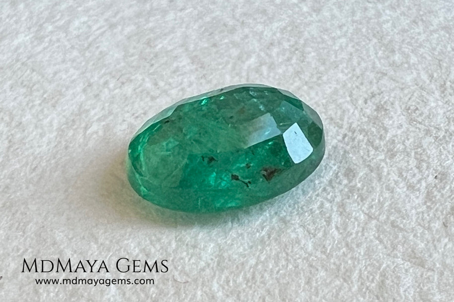1.30 ct Natural Zambian Emerald – Vivid Green Oval