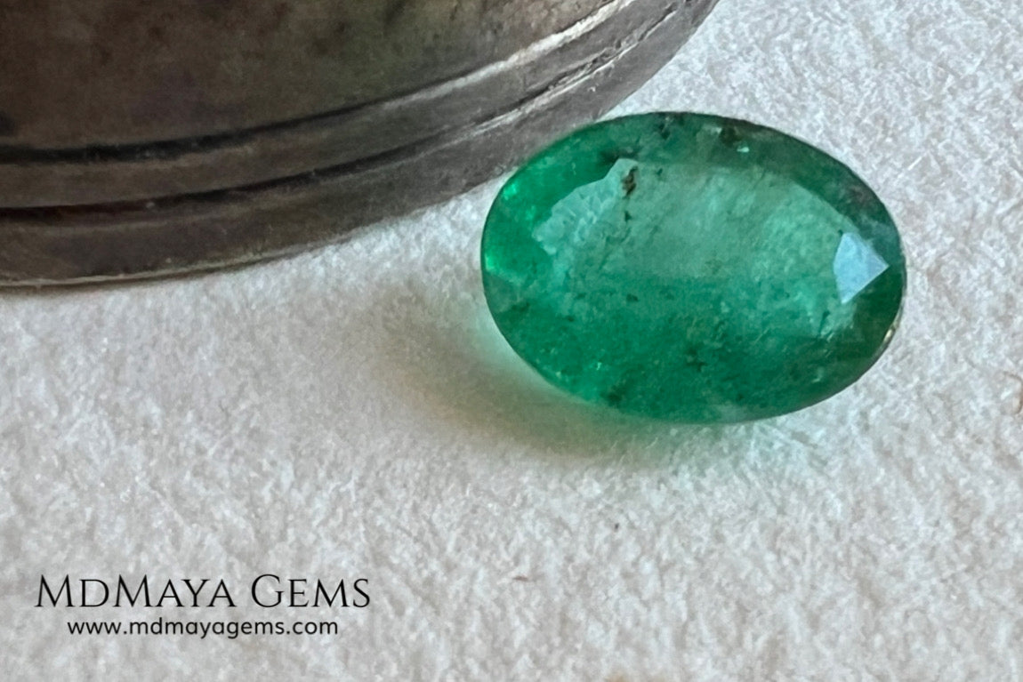 1.30 ct Natural Zambian Emerald – Vivid Green Oval