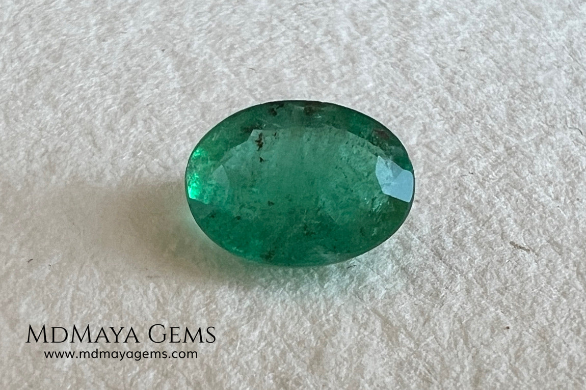 1.30 ct Natural Zambian Emerald – Vivid Green Oval
