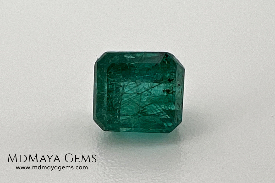 1.65 ct Natural Zambian Emerald – Vivid Green Emerald Cut