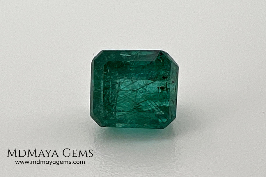 1.65 ct Natural Zambian Emerald – Vivid Green Emerald Cut