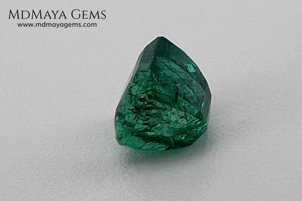 1.65 ct Natural Zambian Emerald – Vivid Green Emerald Cut