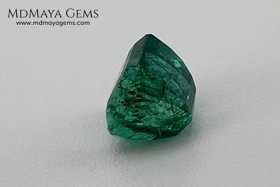 1.65 ct Natural Zambian Emerald – Vivid Green Emerald Cut