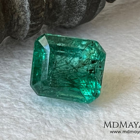 1.65 ct Natural Zambian Emerald – Vivid Green Emerald Cut