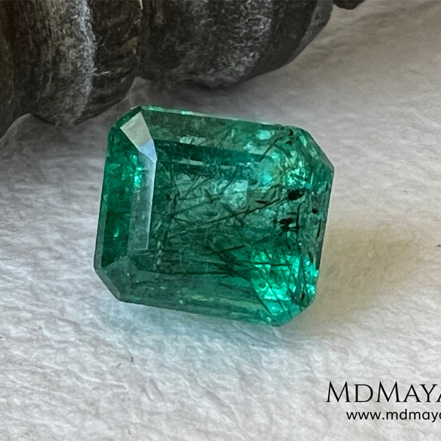 1.65 ct Natural Zambian Emerald – Vivid Green Emerald Cut