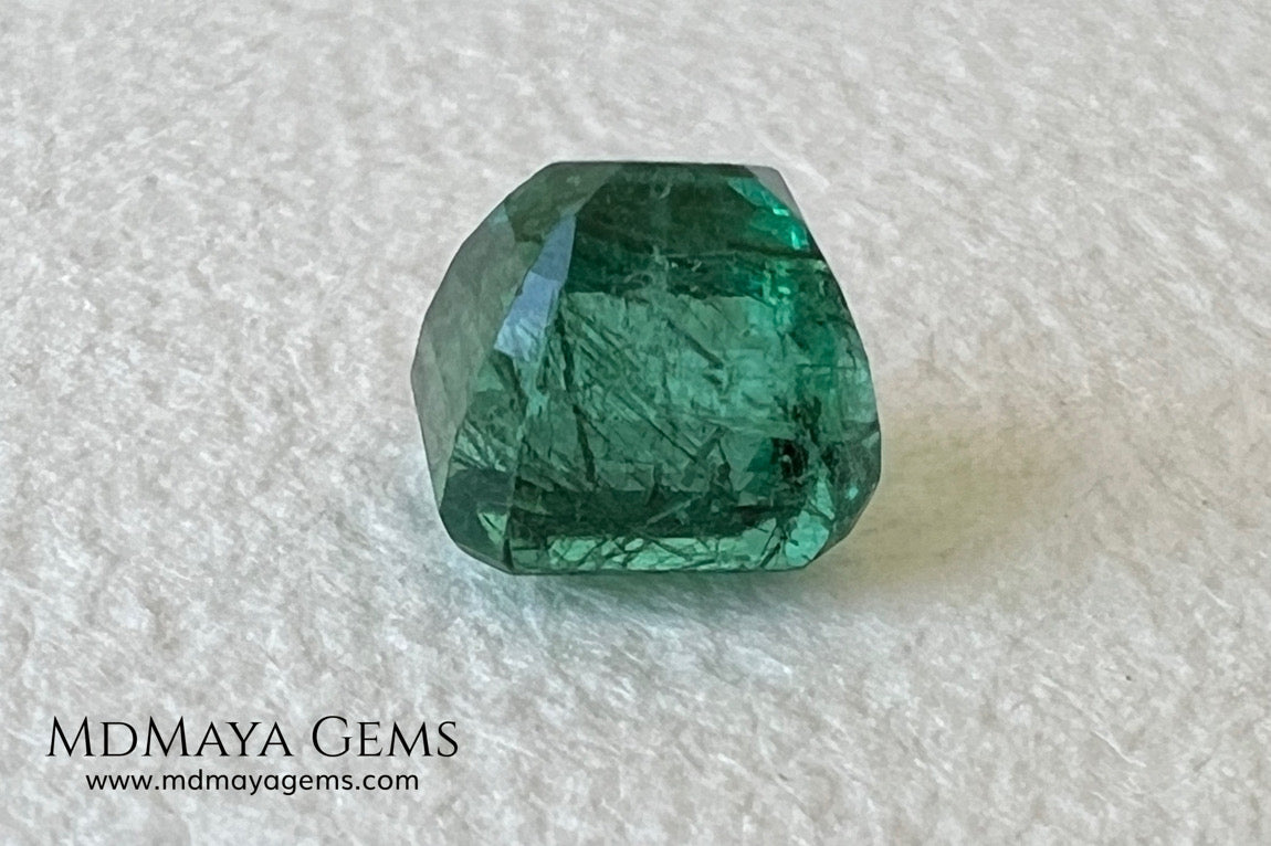 1.65 ct Natural Zambian Emerald – Vivid Green Emerald Cut