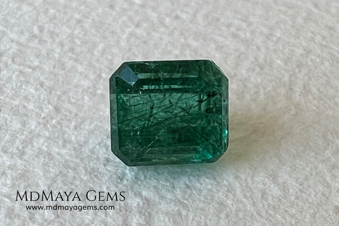 1.65 ct Natural Zambian Emerald – Vivid Green Emerald Cut