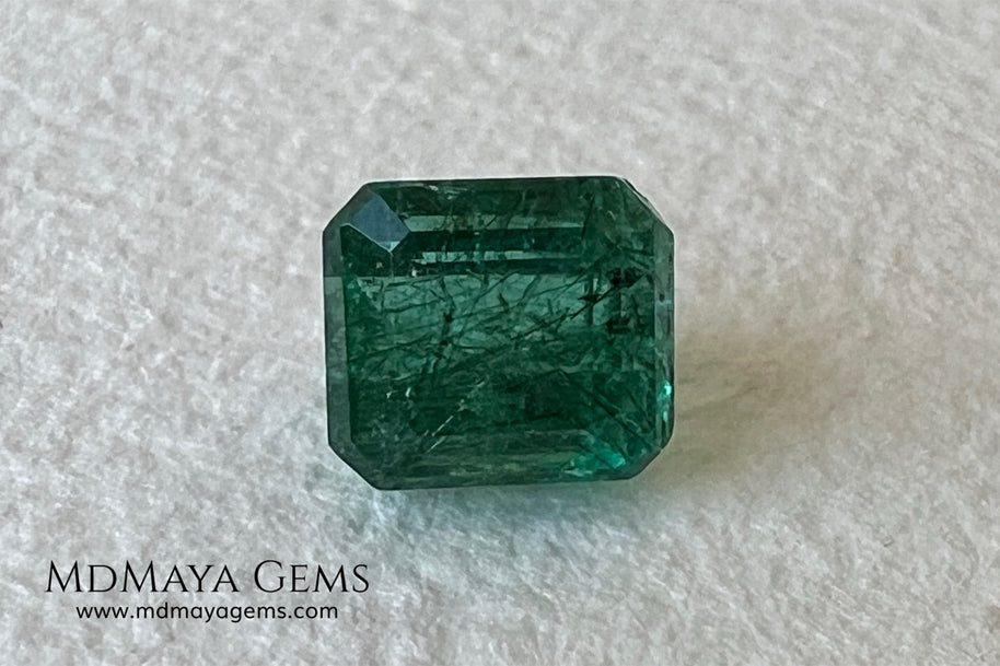 1.65 ct Natural Zambian Emerald – Vivid Green Emerald Cut