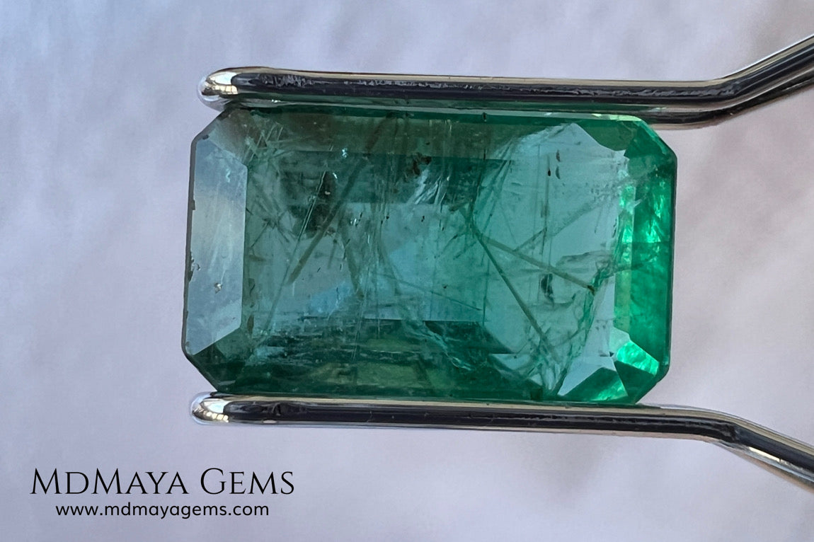 2.00 ct Natural Zambian Emerald – Vivid Green Emerald Cut