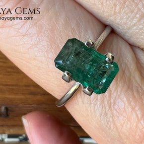 2.00 ct Natural Zambian Emerald – Vivid Green Emerald Cut