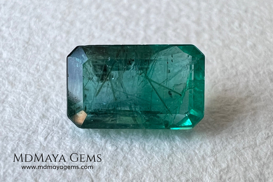 2.00 ct Natural Zambian Emerald – Vivid Green Emerald Cut
