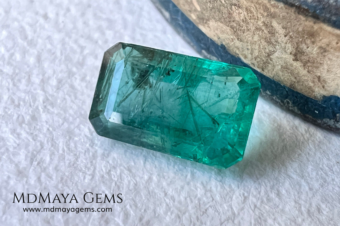 2.00 ct Natural Zambian Emerald – Vivid Green Emerald Cut