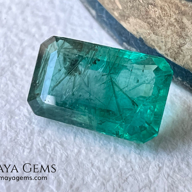 2.00 ct Natural Zambian Emerald – Vivid Green Emerald Cut