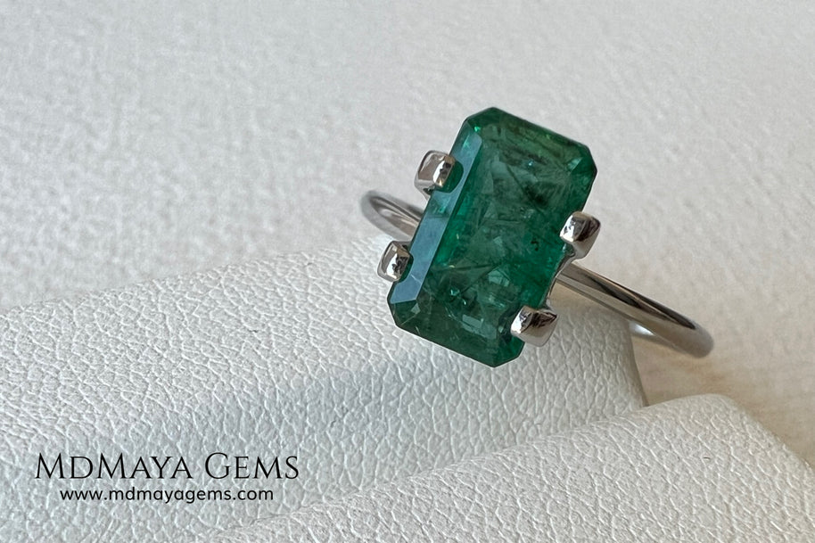 2.00 ct Natural Zambian Emerald – Vivid Green Emerald Cut
