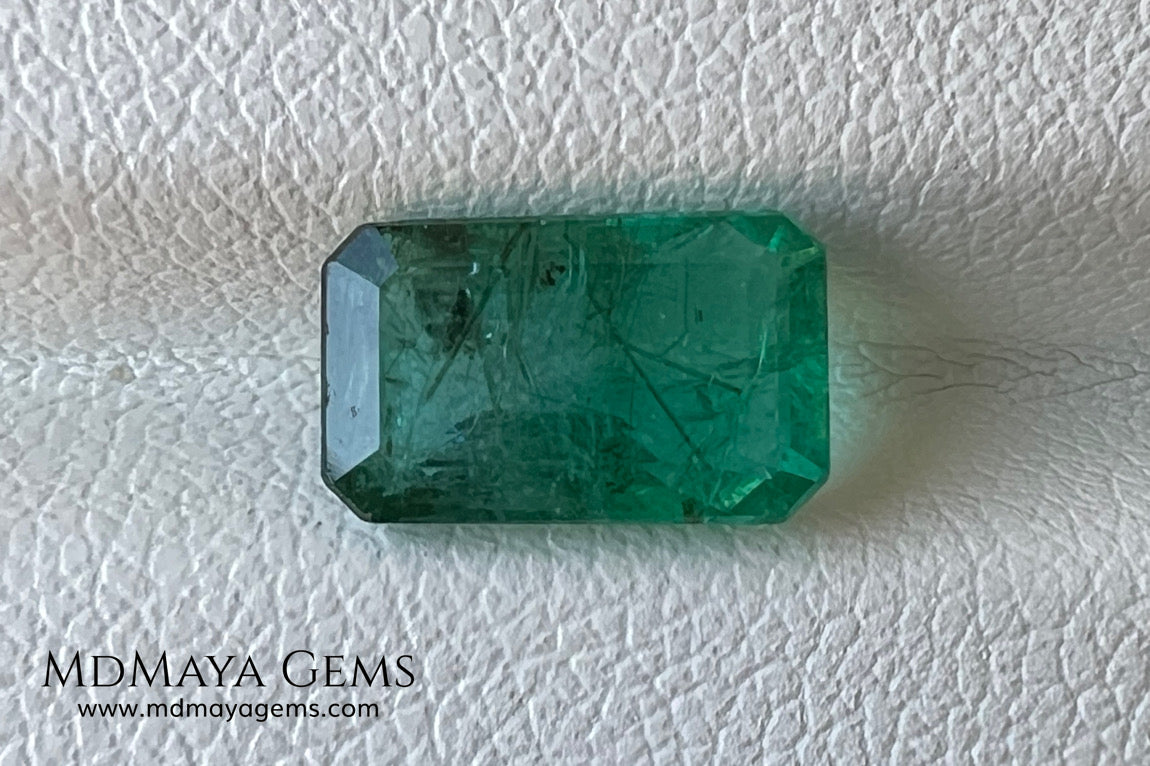 2.00 ct Natural Zambian Emerald – Vivid Green Emerald Cut