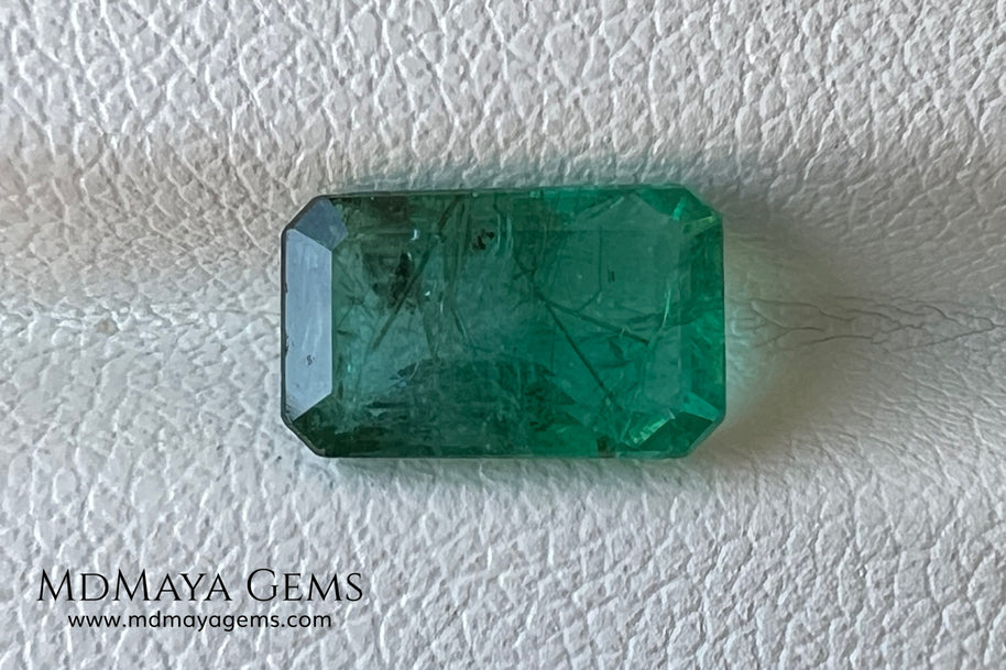 2.00 ct Natural Zambian Emerald – Vivid Green Emerald Cut