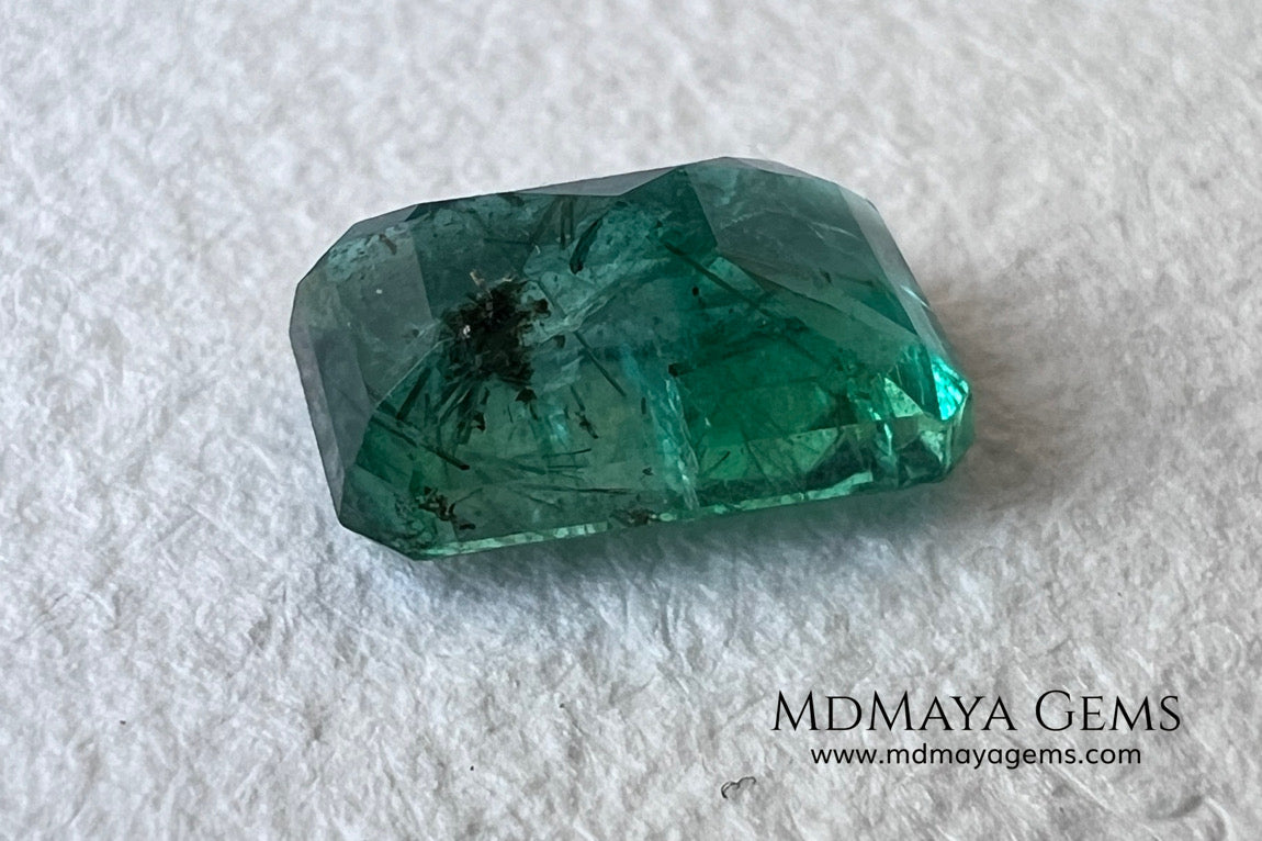 2.00 ct Natural Zambian Emerald – Vivid Green Emerald Cut