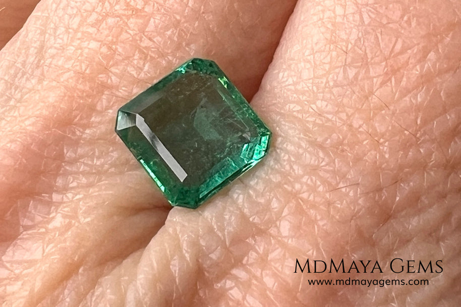 2.01 ct Zambian Emerald – Certified Vibrant Green Square