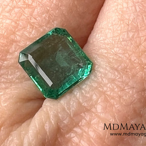 2.01 ct Zambian Emerald – Certified Vibrant Green Square