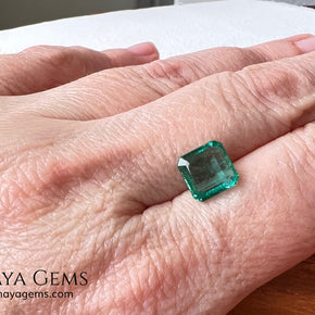 2.01 ct Zambian Emerald – Certified Vibrant Green Square