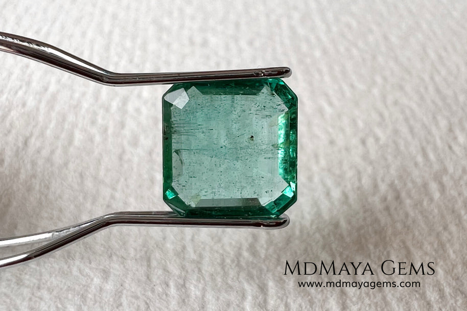 2.01 ct Zambian Emerald – Certified Vibrant Green Square