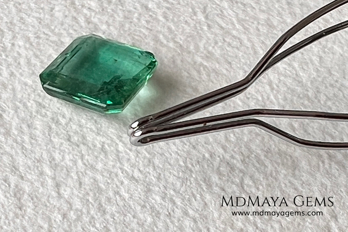 2.01 ct Zambian Emerald – Certified Vibrant Green Square