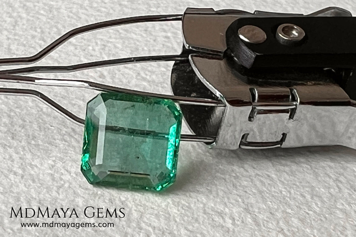 2.01 ct Zambian Emerald – Certified Vibrant Green Square