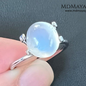Natural Moonstone 3.67 Ct – Oval Blue Sheen Cabochon from Sri Lanka